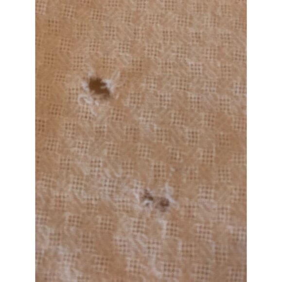 VTG Green and White Color Block with Pink Flowers Hand Embroidered Tablecloth 48 - Picture 12 of 13